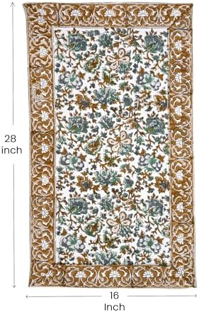 CPC Harvest Bloom Hand Block Print Waffle Kitchen Towel Set of 3-16 x 28 Inch - Image 3