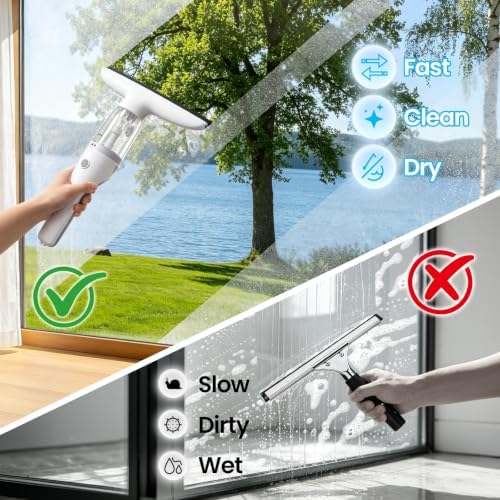 Window Vacuum Squeegee, 1.06lb 2000Pa Electric Window Cleaner Tool - Image 2