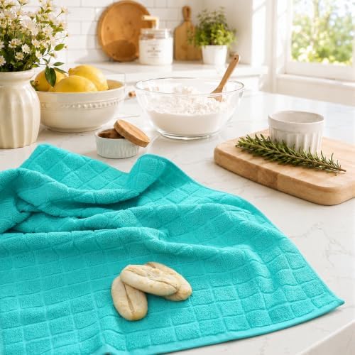 Kitinjoy Premium Cotton Check Kitchen Towels 8 Pack - Image 6