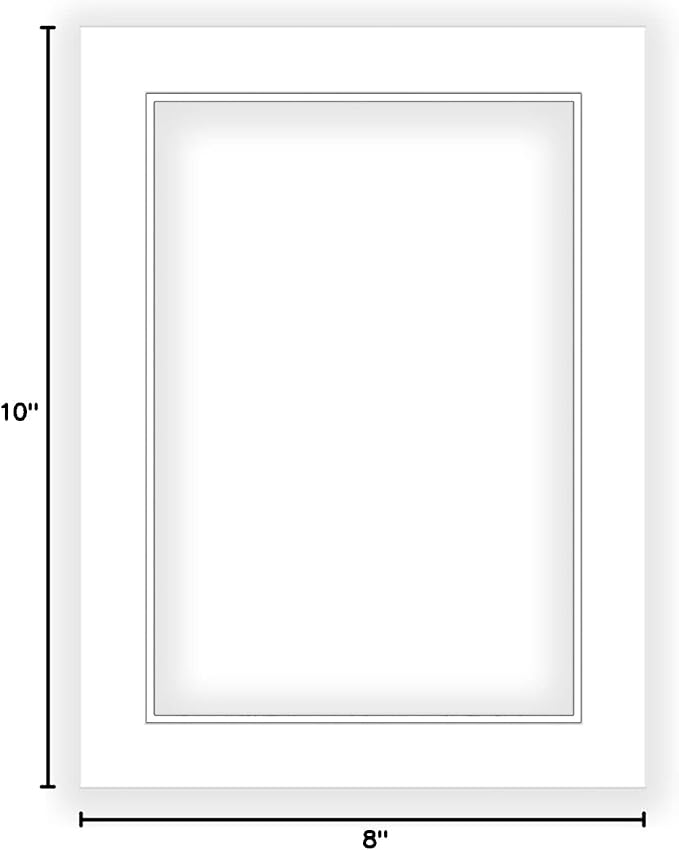 12x16 Mat for 8x10 Photo - Precut White on White Double Mat Picture Matboard for Frames Measuring 12 x 16 Inches - Bevel Cut Matte to Display Art Measuring 8 x 10 Inches - Acid Free ONE MAT