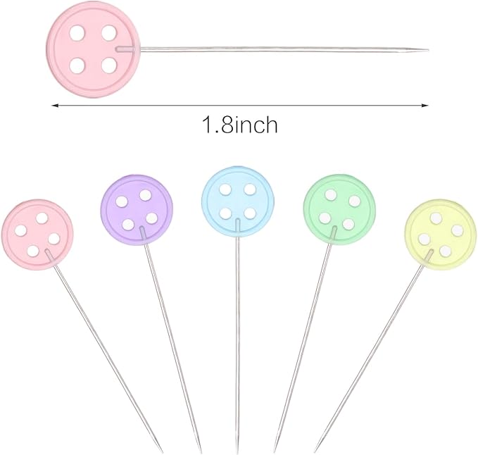 Elisel 200 pcs Multicolor Straight Pins Straight Quilting Pins Craft - Image 2
