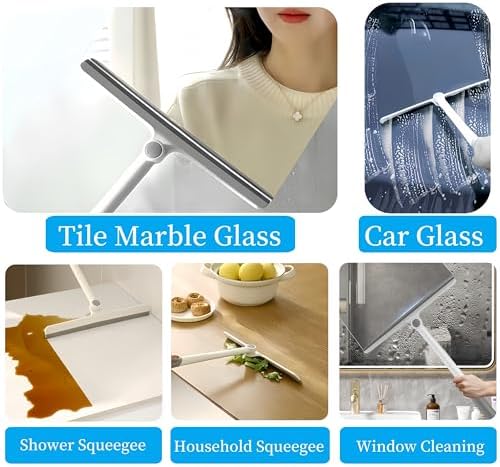 2-Pack 10.6-Inch Rotatable Window Squeegee - Image 7