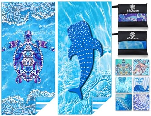 Widdonen Microfiber Beach Towel, Compact 2 Pack-71x32 Inch by WIDDONEN