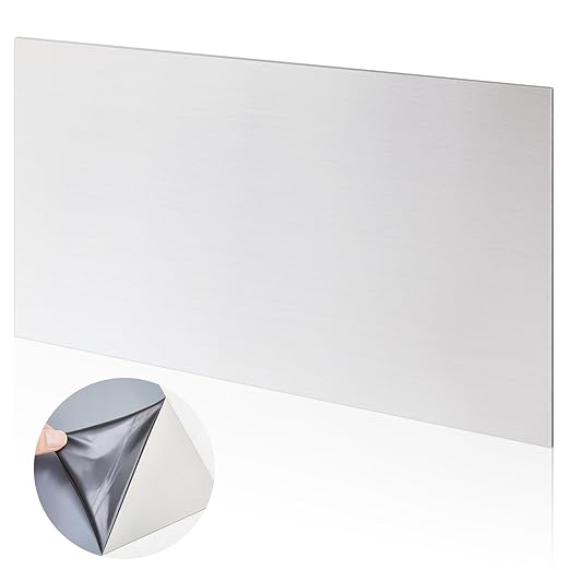 1 Pcs 430 Stainless Steel Sheet Metal 10 x 8 Inches 24GA Metal Plates Panel #4 Brushed Finish Magnetic Mount Board Wall Food Truck Restaurant Crafting Kitchen Floor Trailer Garage Gym