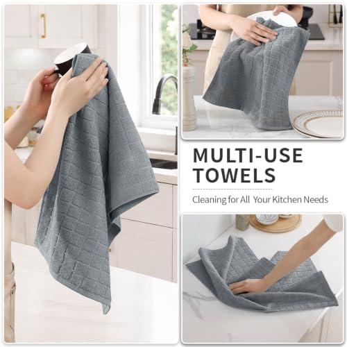 Kitinjoy Premium Cotton Check Kitchen Towels 6 Pack - Image 4