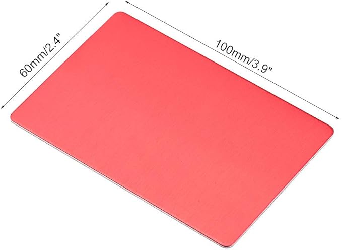 uxcell Blank Metal Card 100x60x1mm Anodized Aluminum Plate for DIY Laser Printing Engraving Red 5 Pcs