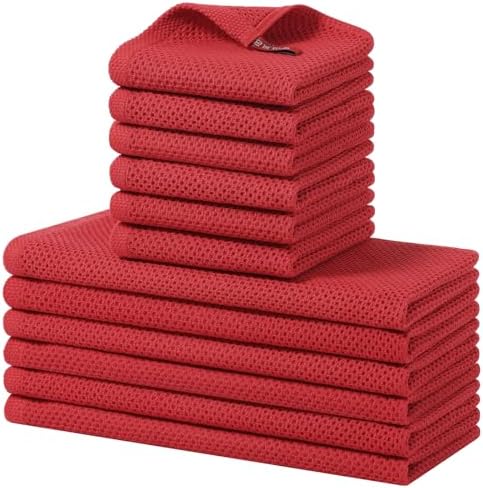 Homaxy 12 Pack 100% Cotton Kitchen Towels and Dishcloths Set by Homaxy