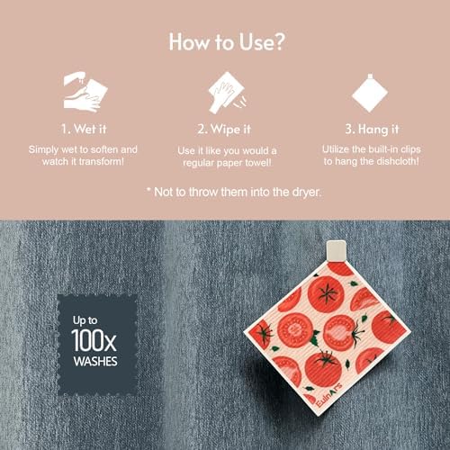 Eulnars Reusable Paper Towels, Swedish Dishcloths - Image 3