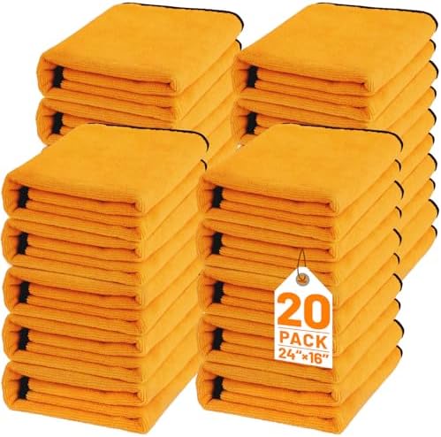 20 Pack Microfiber Car Drying Towel by UZLUbuywithconfidence