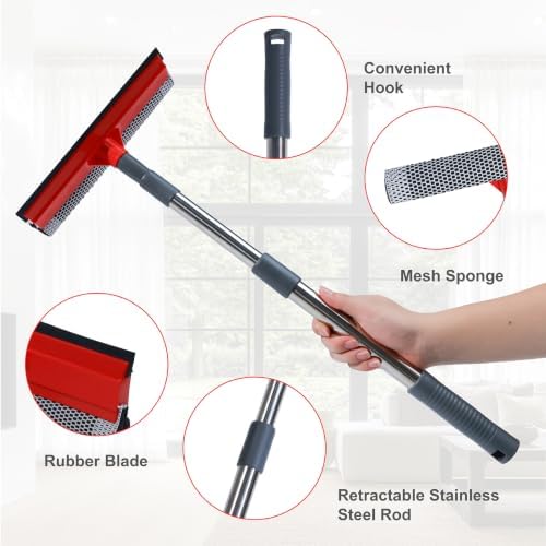 Professional Window Squeegee, 2-in-1 Window Cleaning Squeegee - Image 3