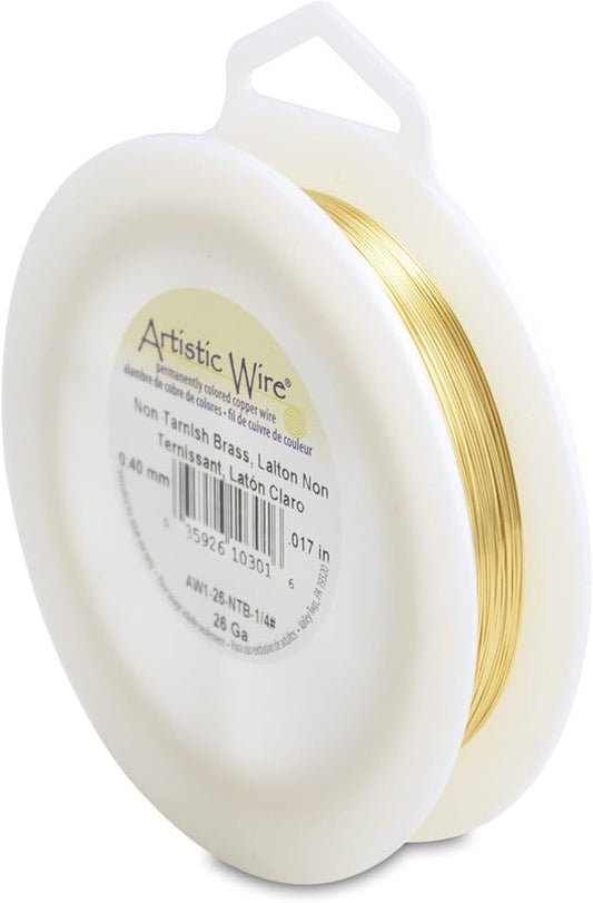 Artistic Wire, 26 Gauge Tarnish Resistant Brass Craft Wire, 311 ft