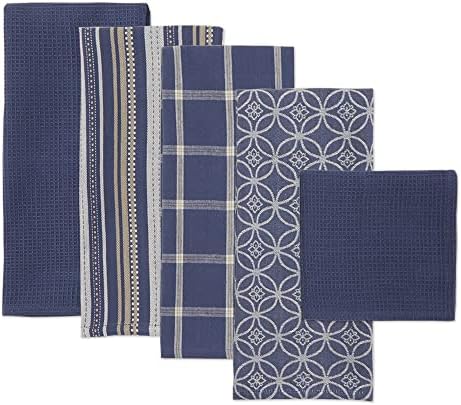 DII Assorted Woven Kitchen Set, French Blue, 5 Piece - Image 2