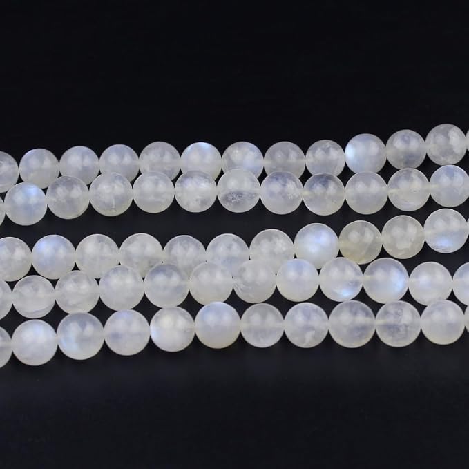 MJDCB Natural Round Stone Beads 6mm Blue Moonstone Loose Gemstone Beads - Image 3