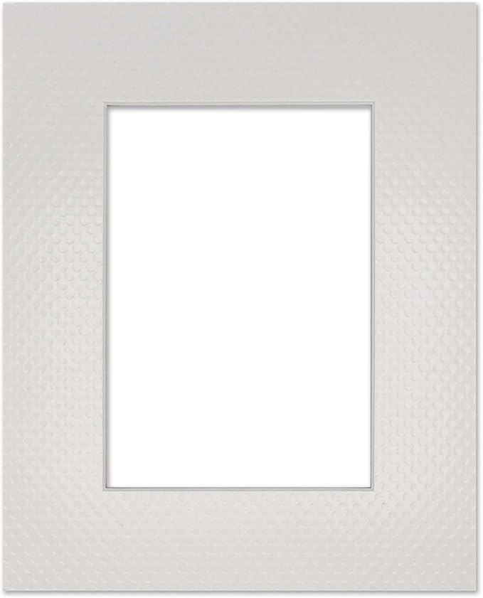 11x14 Mat Bevel Cut for 8.5x11 Photos - Acid Free Golf Ball Texture Precut Matboard - For Pictures, Photos, Framing - 4-ply Thickness