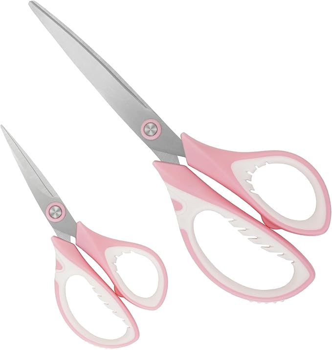 MANUFORE Pink Professional Sewing Scissors Set: Big and Small Scissors - Image 3