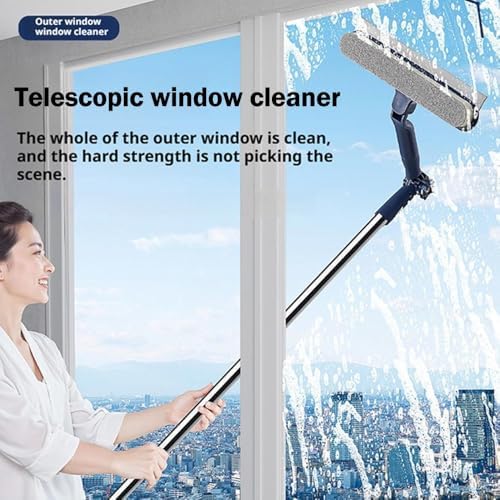 47in Window Squeegee with Extension Pole, 4-in-1 Telescopic Window Cleaner Tool - Image 4