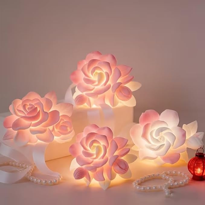 4 Pcs 3D Flower Candle Silicone Molds, Gardenia Shape - Image 6