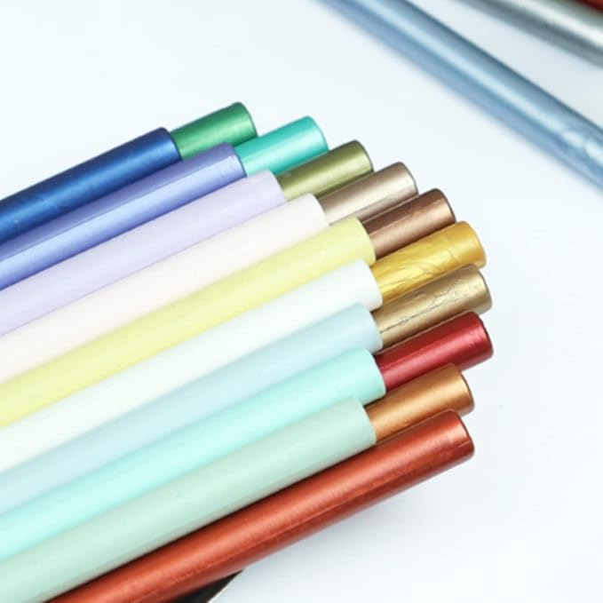 Gray Blue Wax Sealing Sticks, ONWINPOR 10pcs Glue Gun Wax Seal Sticks for Wax Seal Stamp, Melting Wax Seal Sticks for 0.43'' Glue Gun Wax Sealing Sticks (Gray Blue)