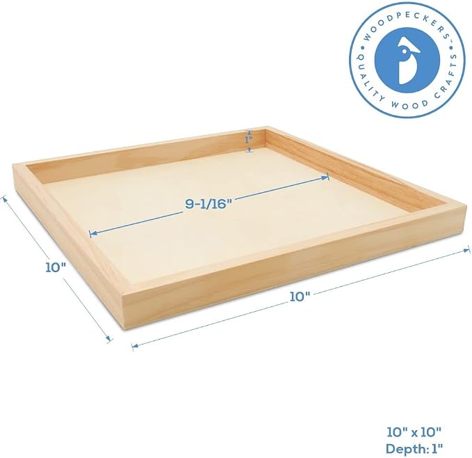 Wood Canvas Panel Cradled 10 x 10 inch, Shadow Box, & Tray Crafts, by - Image 3
