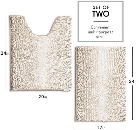 Hearth & Harbor Bathroom Rugs, Chenille Bath Mat - Image 3