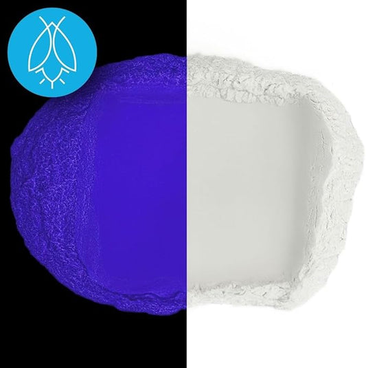 Glow in The Dark Pigment Powder - Neutral and Fluorescent Color for Art Painting, Fine Art, Nail Art Paint, and DIY Crafts - Long Lasting, 10+ Color Options - Neutral Dark Blue - (60 Grams/ 2.12 oz)