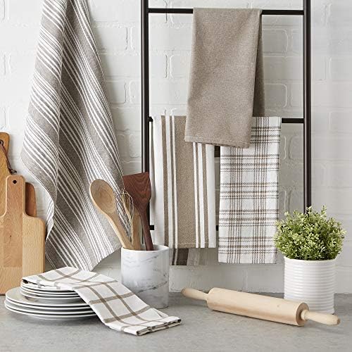DII Assorted Woven, Kitchen Dishtowel Set, 5 Piece - Image 3