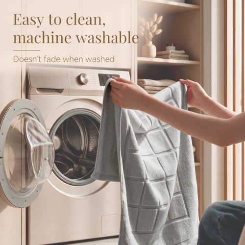 100% Cotton Bath Mat Towel, Soft & Absorbent Floor Towels 20"x32"Grey - Image 5