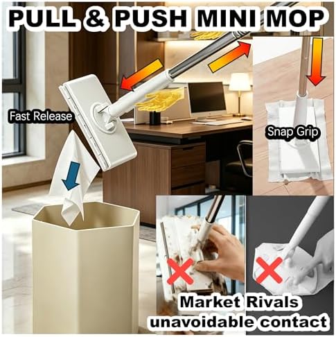 QUALIALL 2Pack Mini Snap Grip Mop - Image 2
