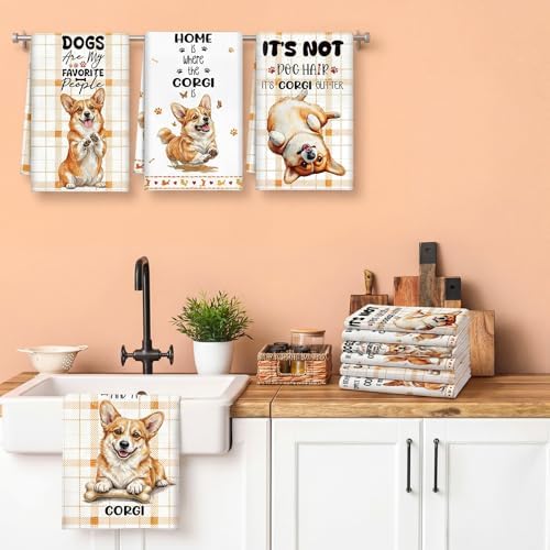 Redbaker 6 Pcs Funny Corgi Kitchen Towels Gifts - Image 4