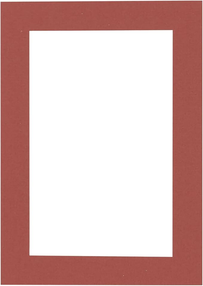 11x14 Mat Bevel Cut for 8.5x11 Photos - Acid Free Brick Red Precut Matboard With Backing Board and Crystal Clear, Self Seal Mat Bag - For Pictures, Framing - 4-ply Thickness