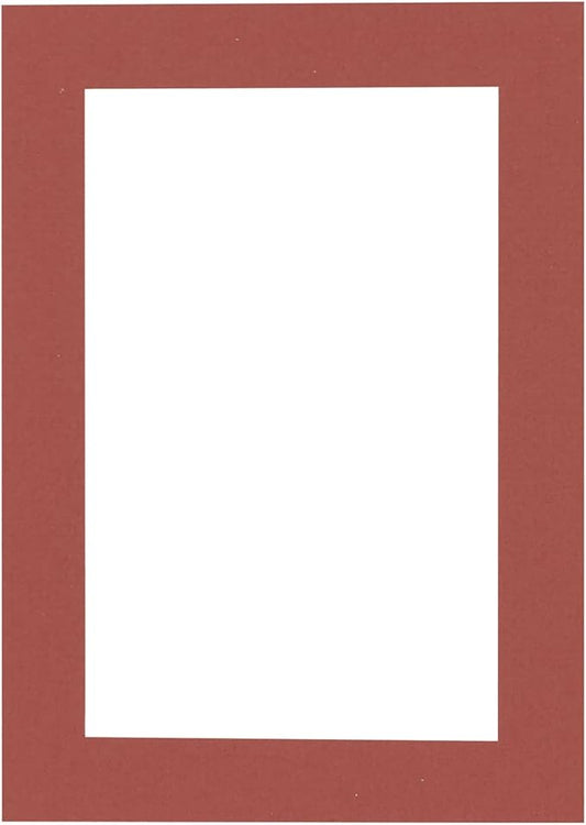 11x14 Mat Bevel Cut for 8.5x11 Photos - Acid Free Brick Red Precut Matboard With Backing Board and Crystal Clear, Self Seal Mat Bag - For Pictures, Framing - 4-ply Thickness