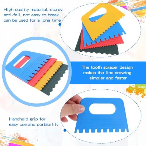 Plastic Paint Scraper Tool, Ymapinc Plastic Textured Art Tools, DIY Graffiti - Image 3