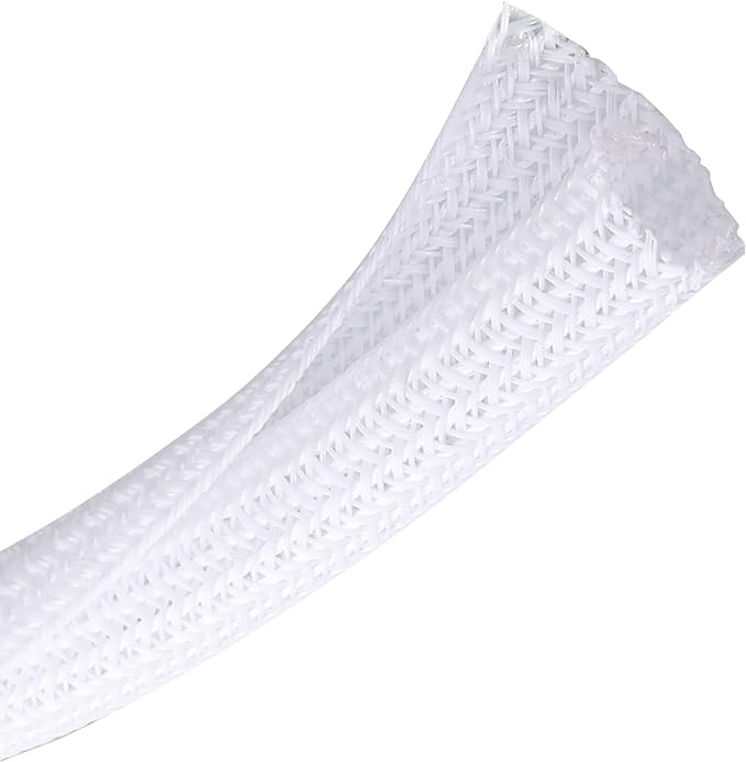 25ft - 3/8 inch Braided Cable Management Sleeve Cord Protector - Self-Wrapping by CrocSee