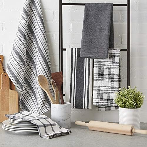 DII Assorted Woven, Kitchen Dishtowel Set, 5 Piece - Image 3