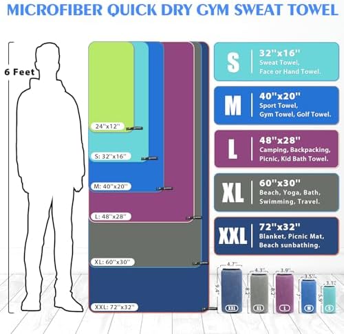 HOEAAS 2 Pack Microfiber Camping Towels, Quick Dry Towel, Super Absorbent Ultra - Image 3