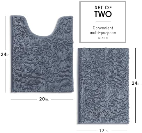 Hearth & Harbor Bathroom Rugs, Chenille Bath Mat - Image 3