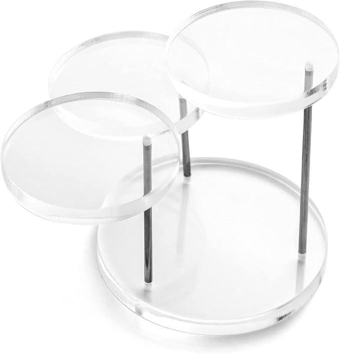 QWORK Round Acrylic Products Display Riser Stands, 3 Tier Jewelry Display Stands - Image 8
