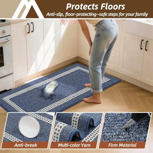 COSY HOMEER Kitchen Rugs Sets of 2 Non-Slip Washable - Image 5