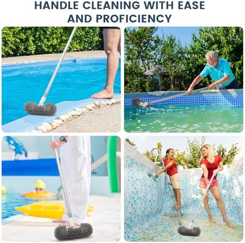 Hoklnuse Deck Brush with 51" Long Handle 360° Cylindrical Scrub Cleaner Tool - Image 6