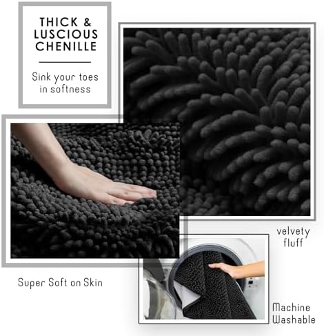Hearth & Harbor Bathroom Rugs, Chenille Bath Mat - Image 6