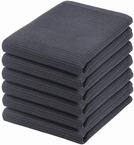 PurpleEssences Solid Kitchen Cloths, Dish Towel 15x25 Set of 6 by PurpleEssences