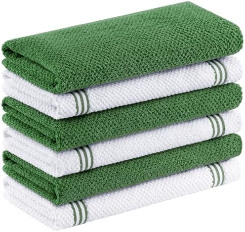 Homaxy Dual Design Cotton Kitchen Towels, Grass Green by Homaxy