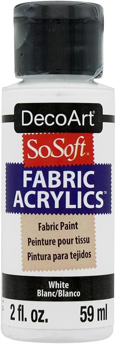 DecoArt Deco Art SoSoft Fabric Acrylic Paint 2oz-White by DecoArtAcrylicPaintCraftSupplies