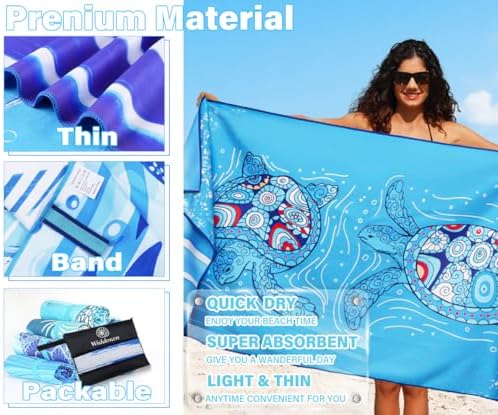 Widdonen Microfiber Beach Towel, Extra Large 4 Pack-71x32 - Image 4
