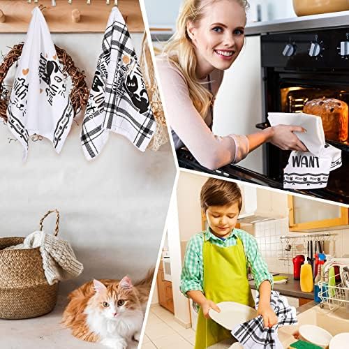 Redbaker 6 Pcs Black Cat Theme Kitchen Towels Funny Dish Towel - Image 5