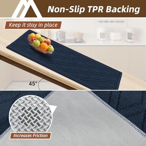 COSY HOMEER Kitchen Rugs Sets of 2 Non-Slip Washable, 60x24Inch/35X24Inch - Image 3