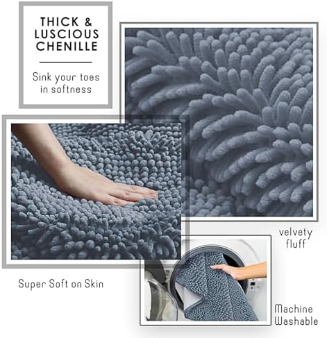 Hearth & Harbor Bathroom Rugs, Chenille Bath Mat - Image 4