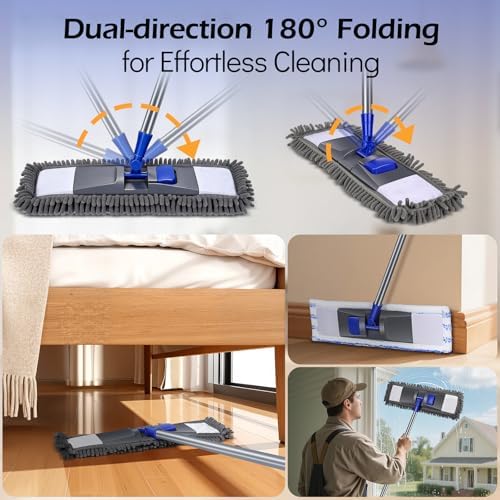 Microfiber Mop for Floor Cleaning, Flat Dust Mop for Home and Kitchen - Image 4