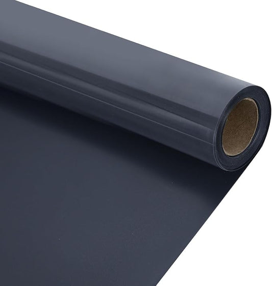 guangyintong Reflective Black Heat Transfer Vinyl HTV Rolls, 12" x 8ft Reflective Iron on Vinyl for T-Shirts, Black HTV Vinyl for All Cutter Machine Easy to Cut & Weed for HTV DIY Design