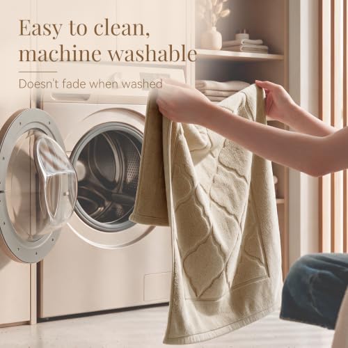 100% Cotton Bath Mat Towel, Soft & Absorbent Floor Towels 20"x32"Brown - Image 5